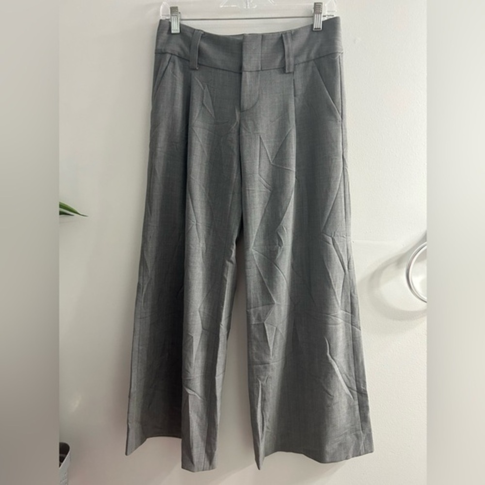 Alice + Olivia wide leg structured wool blend trousers work pant